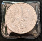2 oz silver 5 pound ( falcon of the Plantagenets )