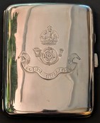 Birmingham silver 1942 dated silver cigarette case by Walker and Hall ( kings own Yorkshire light infantry )